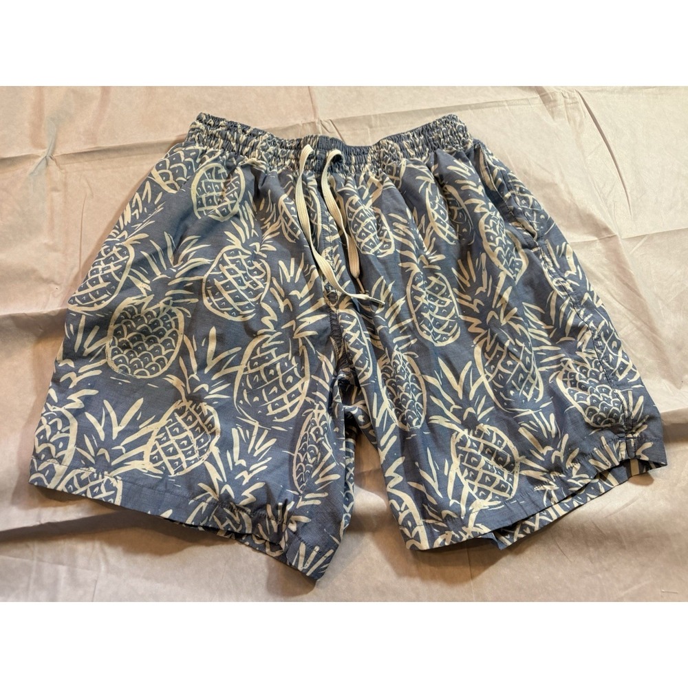 Chubbies Swim Trunks Mens Large L 7" Blue Pineapple Board Shorts Mesh Liner